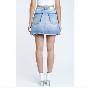 New Pistola Lolita Denim Mini skirt,A-line Distressed Raw hem